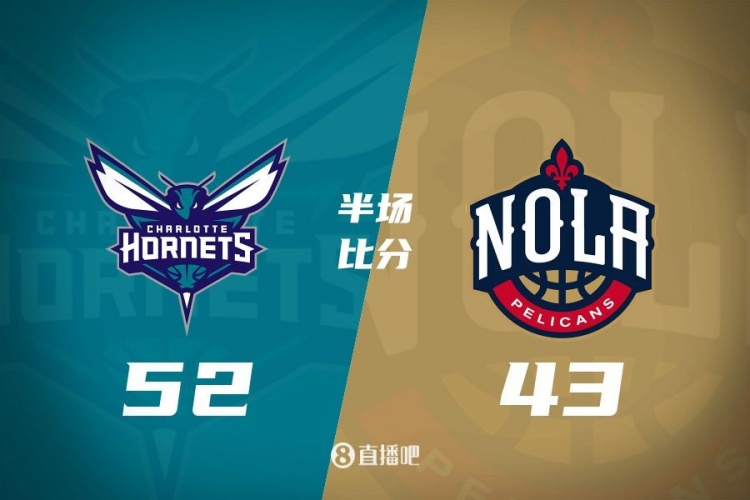 半場(chǎng)戰報-黃蜂52-43領(lǐng)先鵜鶘 邁爾斯-布里奇斯12+5 奧利尼克12分